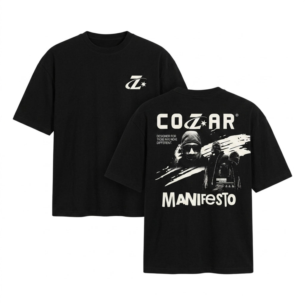 Camiseta Oversized COZAR - Manifesto Black