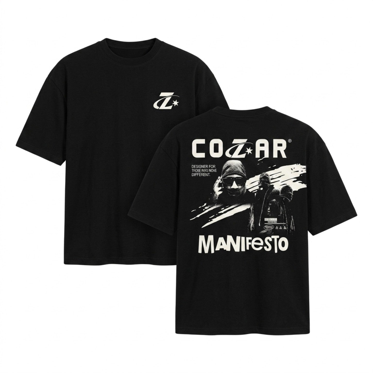 Camiseta Oversized COZAR - Manifesto Black