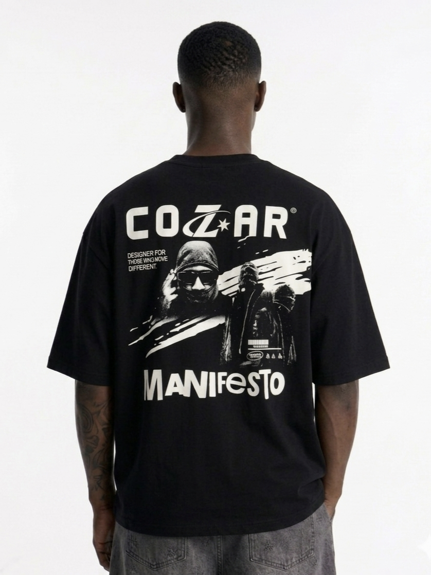 Camiseta Oversized COZAR - Manifesto Black